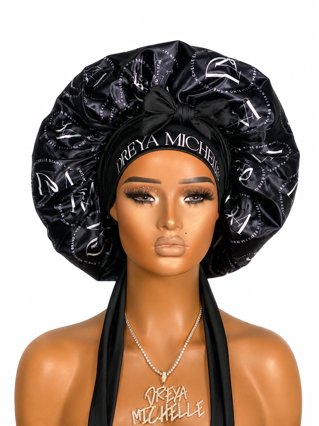 Wrap-Tie Satin Bonnet
