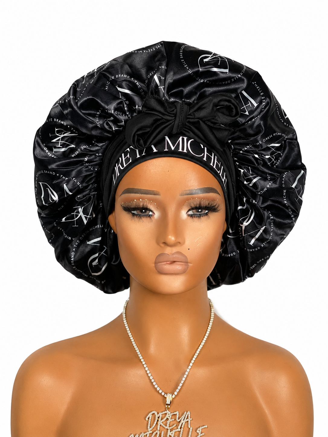 Wrap-Tie Satin Bonnet