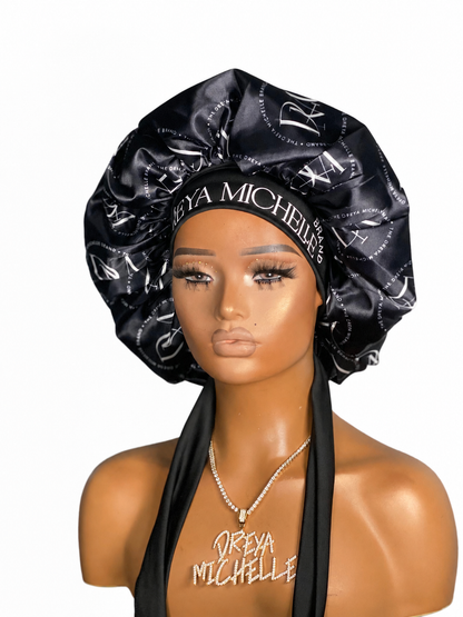 Wrap-Tie Satin Bonnet