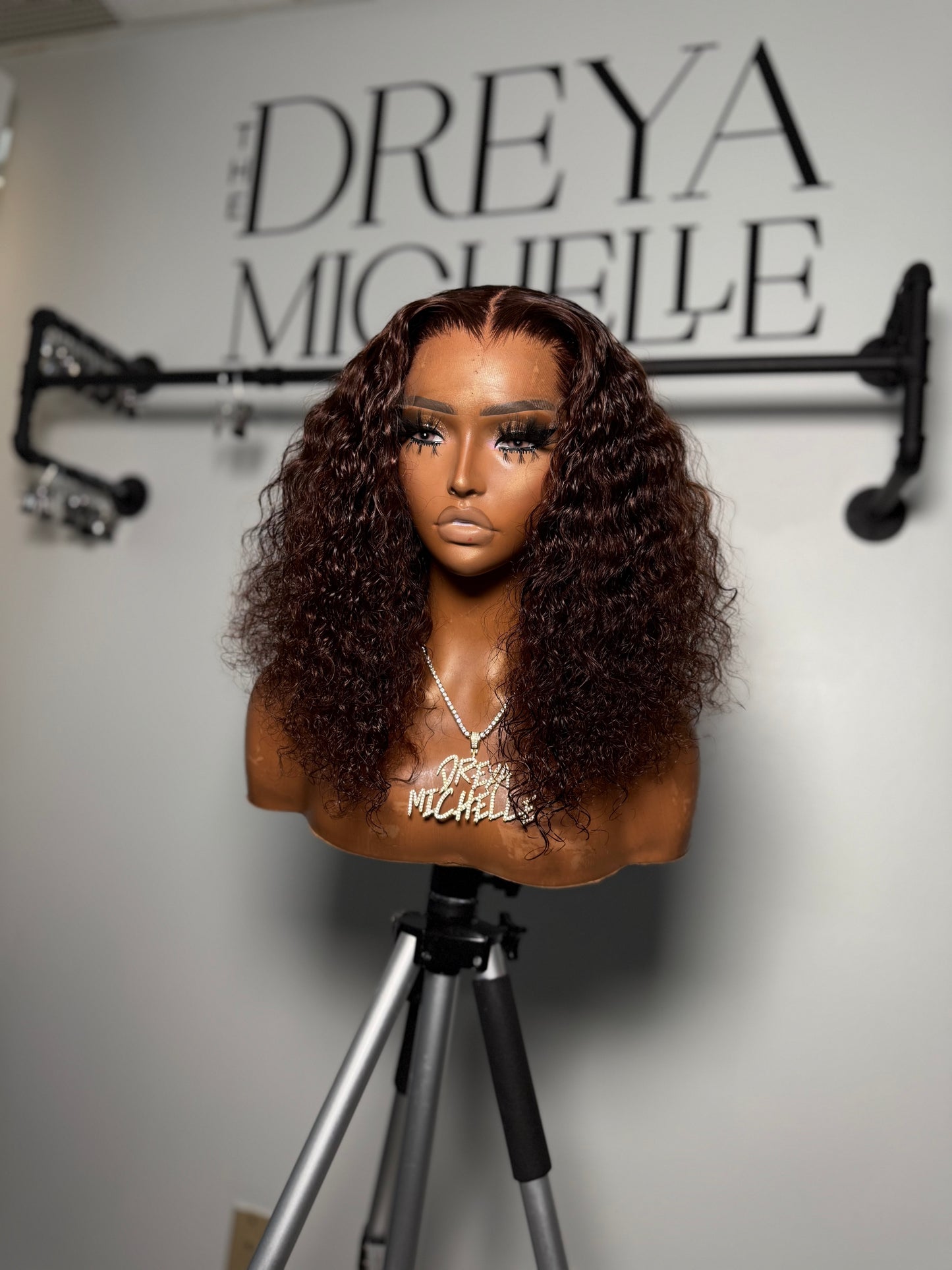 Middle Part Natural Hairline deepwave brownish wig 